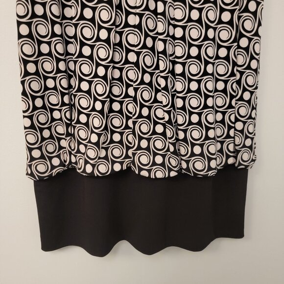 AB Studio‎ Dress Black White Drape Back Sleeveless Womens Large EUC - Picture 2 of 7